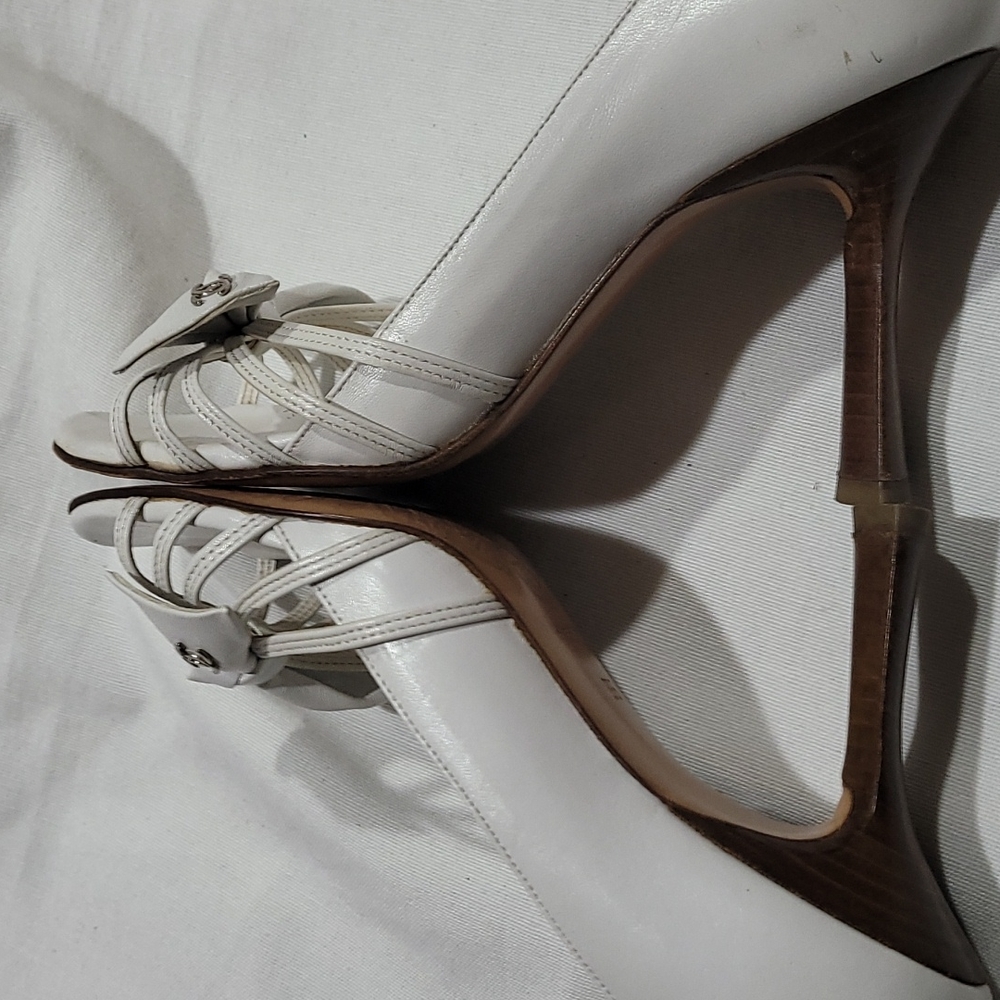 Chanel open toe heels shoes sz eu35 - Picture 11 of 16